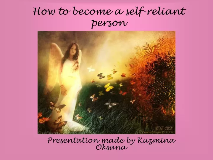 how to become a self reliant person