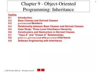Chapter 9 - Object-Oriented Programming: Inheritance