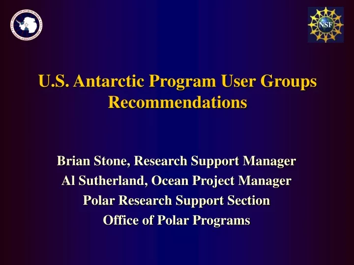 u s antarctic program user groups recommendations