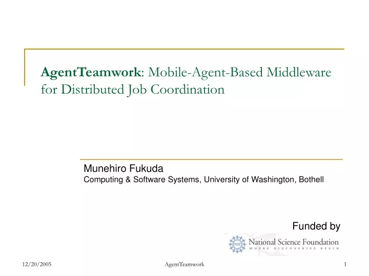 agentteamwork mobile agent based middleware for distributed job coordination