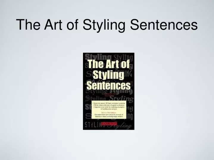 the art of styling sentences