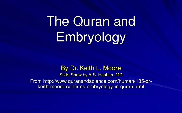 the quran and embryology