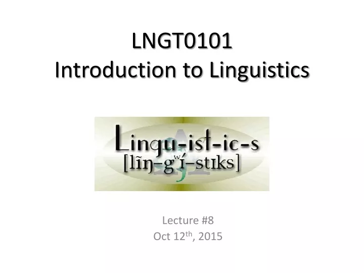 lngt0101 introduction to linguistics