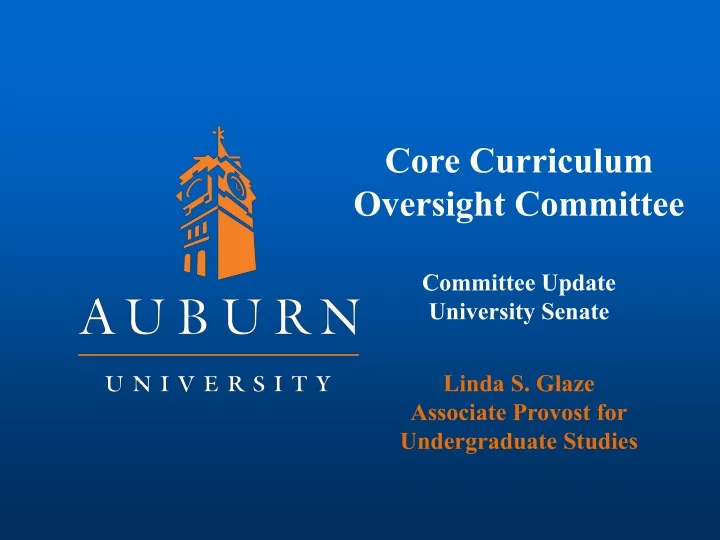 core curriculum oversight committee committee