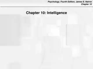 Chapter 10: Intelligence