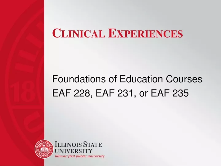 clinical experiences