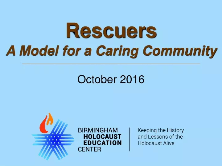 rescuers a model for a caring community