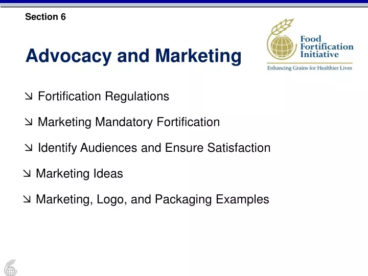 section 6 advocacy and marketing