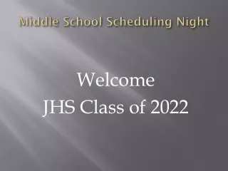 Middle School Scheduling Night