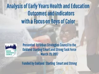Analysis of Early Years Health and Education Outcomes and Indicators