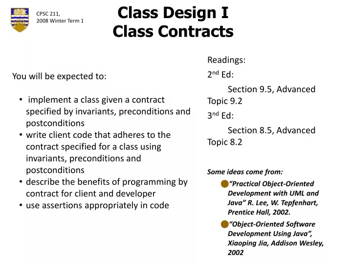 class design i class contracts