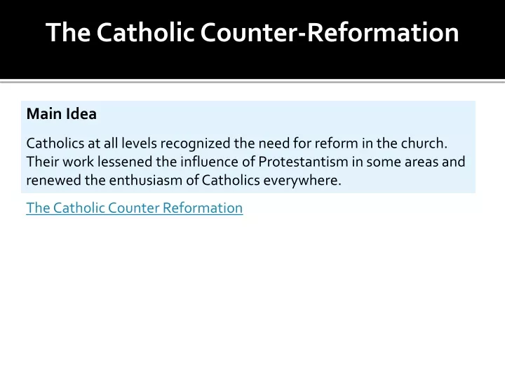 the catholic counter reformation