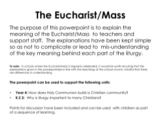 The Eucharist/Mass