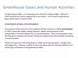 Greenhouse Gases and Human Activities