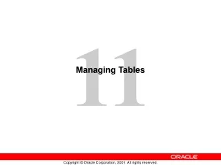Managing Tables