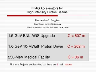 FFAG Accelerators for  High-Intensity Proton Beams