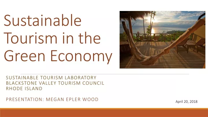 sustainable tourism in the green economy