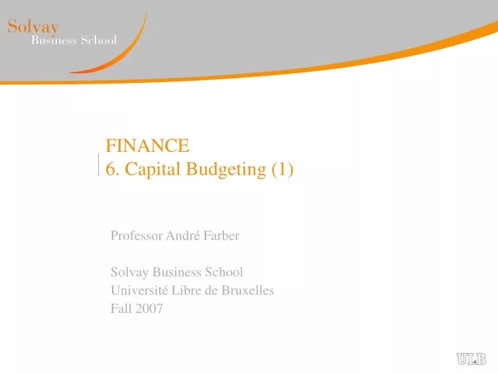 finance 6 capital budgeting 1