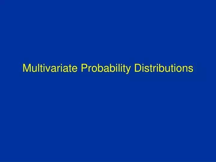 multivariate probability distributions