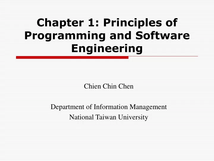 chapter 1 principles of programming and software engineering