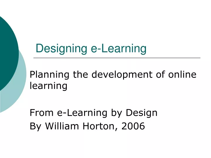 designing e learning