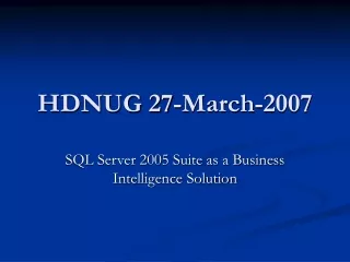 HDNUG 27-March-2007