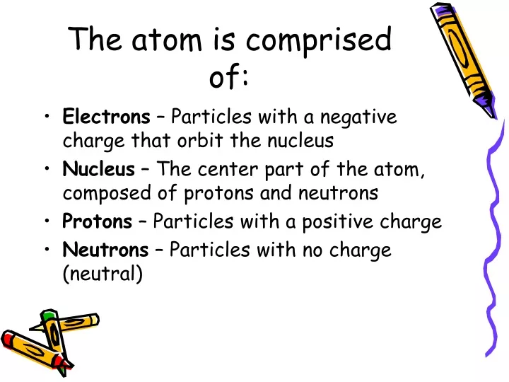 the atom is comprised of
