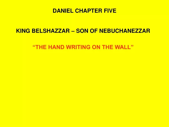 daniel chapter five