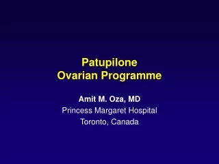 Patupilone Ovarian Programme