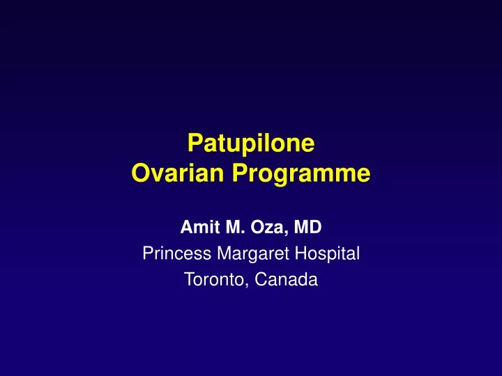 patupilone ovarian programme