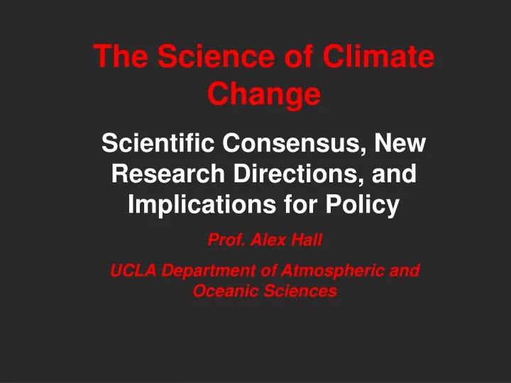 the science of climate change scientific