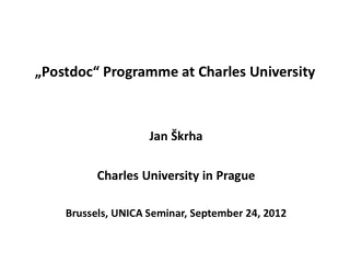 „Postdoc“ Programme at Charles University