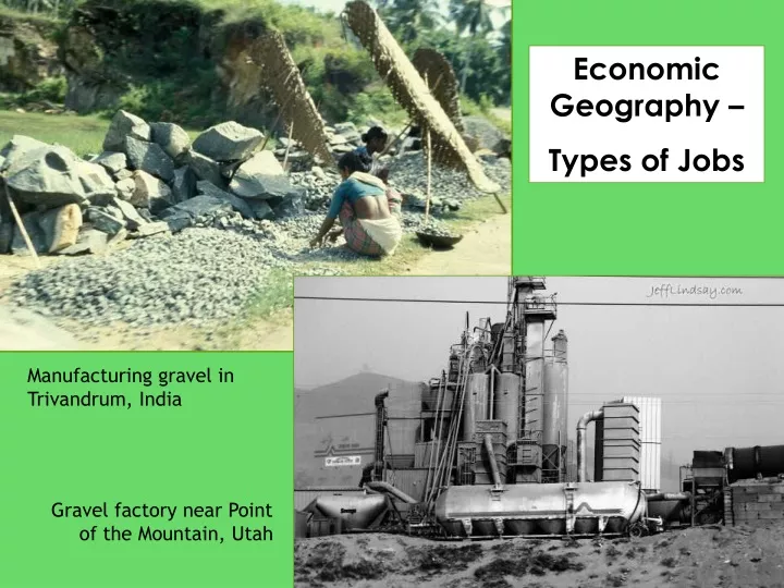 economic geography types of jobs