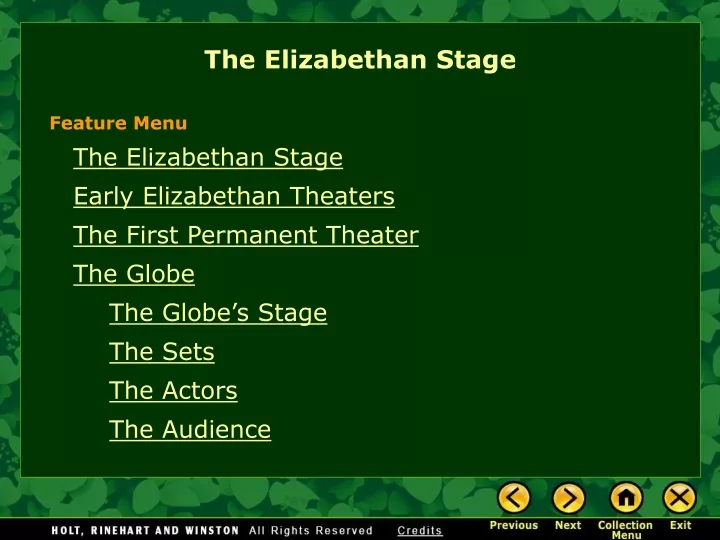 the elizabethan stage