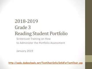 2018-2019  Grade 3  Reading Student Portfolio