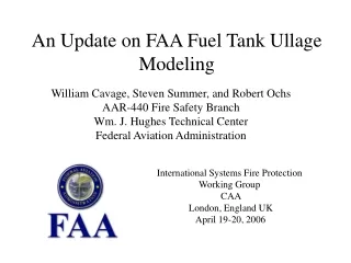 An Update on FAA Fuel Tank Ullage Modeling