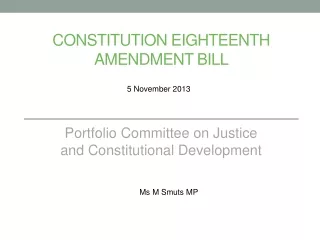 Constitution  eighteenth  Amendment Bill