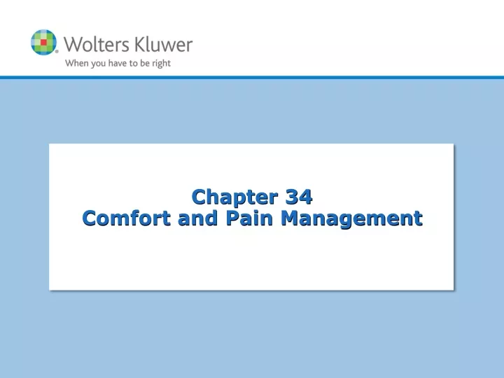 chapter 34 comfort and pain management