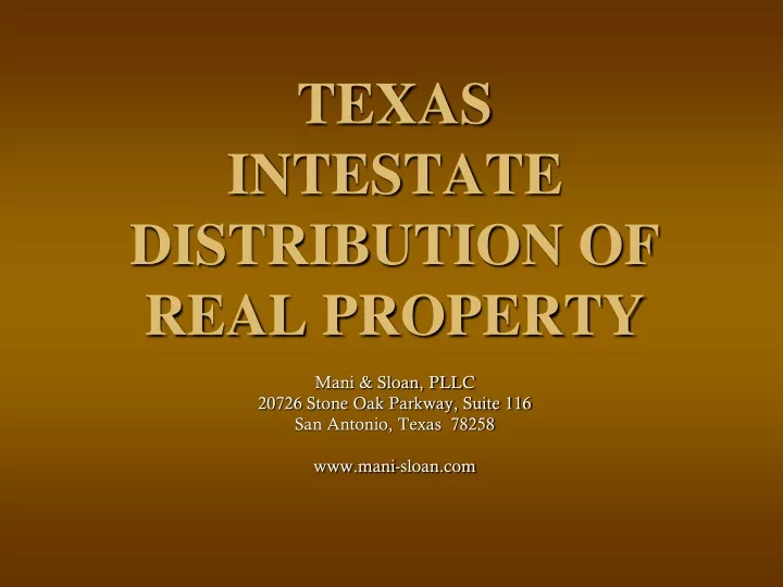 texas intestate distribution of real property