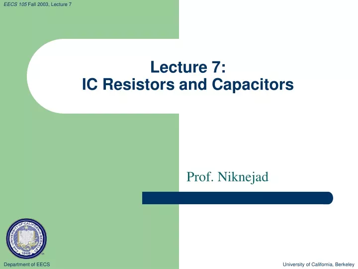 lecture 7 ic resistors and capacitors