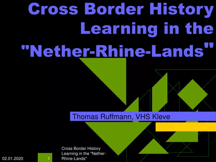 cross border history learning in the nether rhine lands