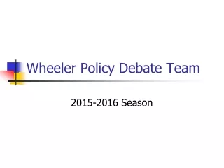 Wheeler Policy Debate Team