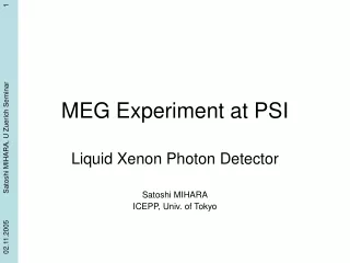 MEG Experiment at PSI