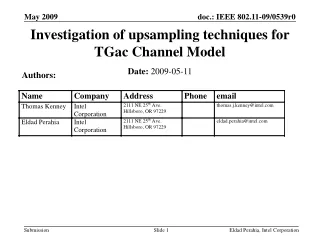Investigation of upsampling techniques for TGac Channel Model