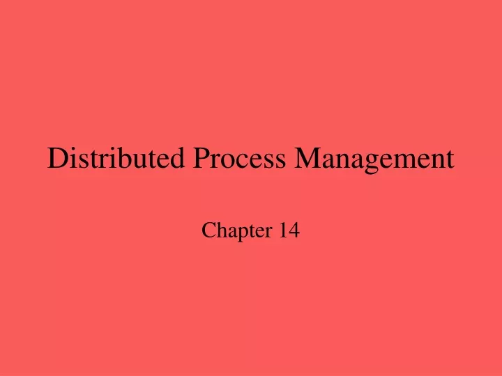 distributed process management