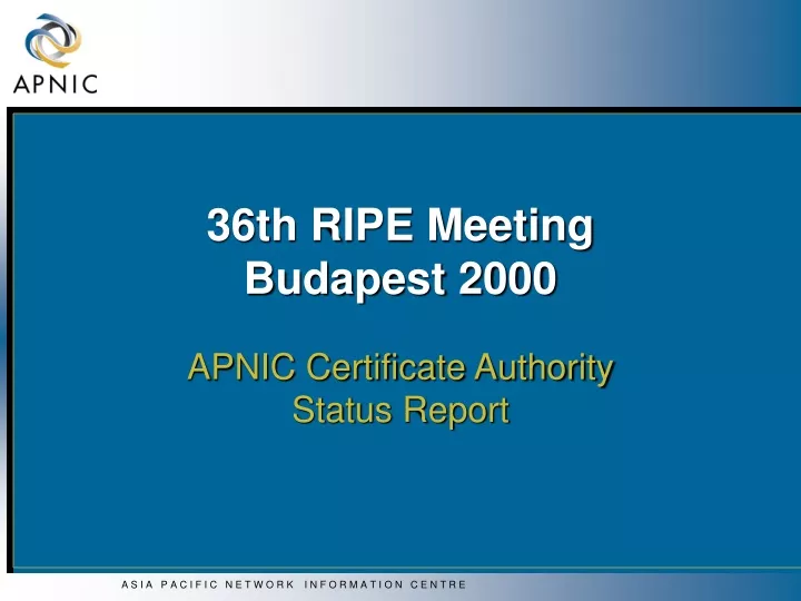 36th ripe meeting budapest 2000