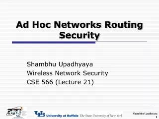 Ad Hoc Networks Routing Security