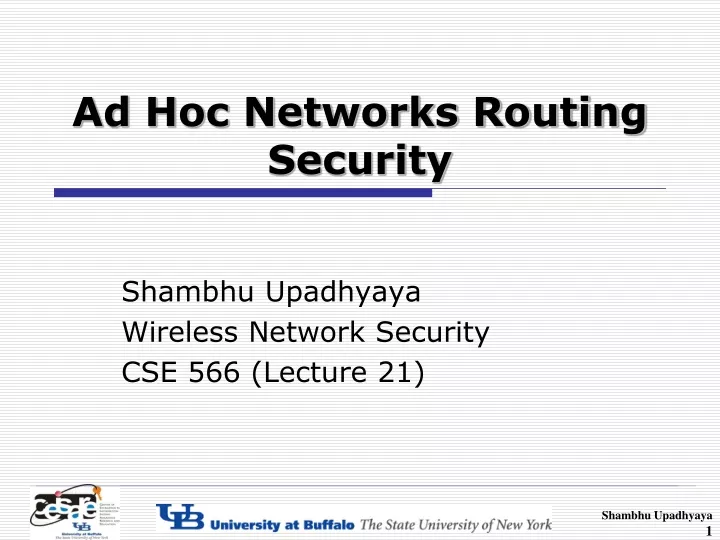 ad hoc networks routing security