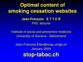 Optimal content of  smoking cessation websites