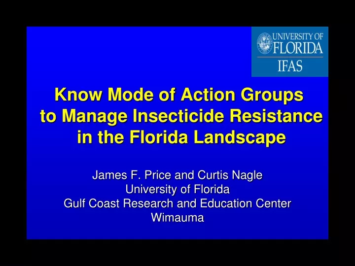 know mode of action groups to manage insecticide resistance in the florida landscape